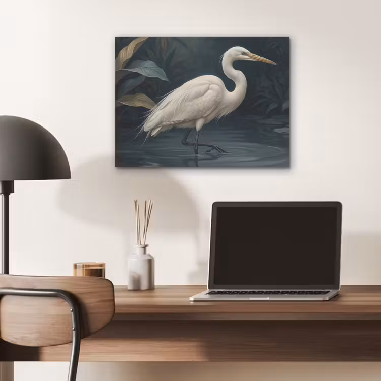 Reiger - Water - Natuur - Modern - Wit PET vilt klein -sfeer5