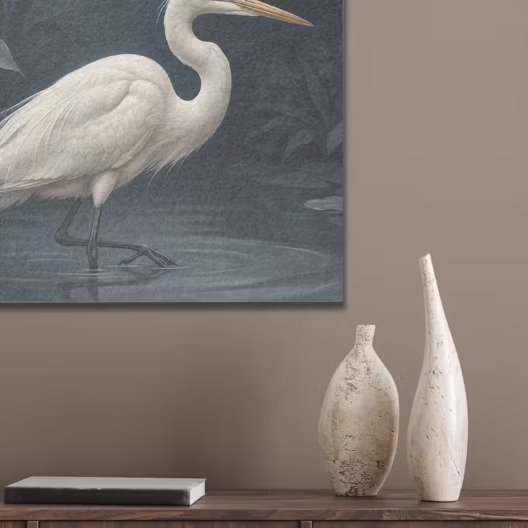 Reiger - Water - Natuur - Modern - Wit PET vilt klein -sfeer6_closeup