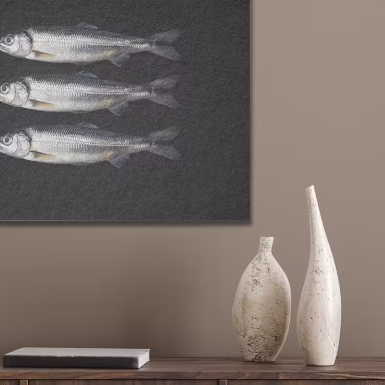 Haring - Vissen - Zwart PET vilt klein -sfeer6_closeup