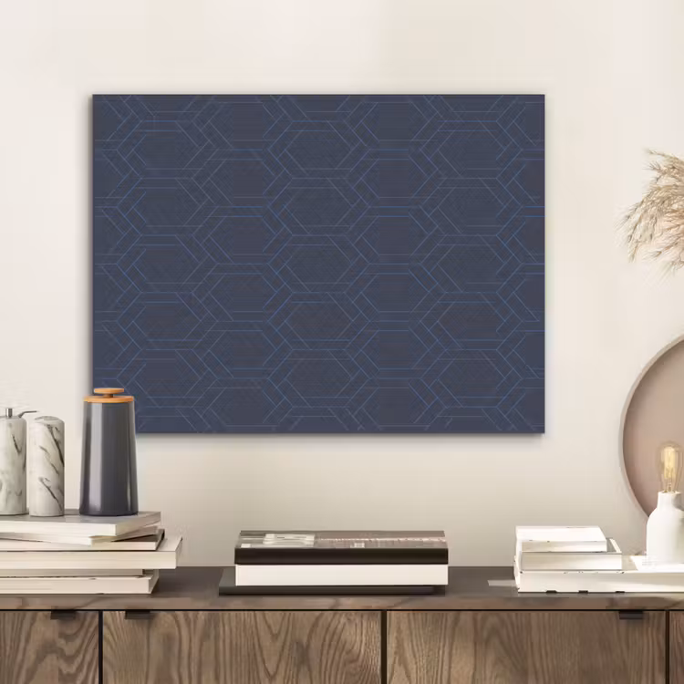 Hexagon - Patroon - Blauw PET vilt klein 837 -sfeer1