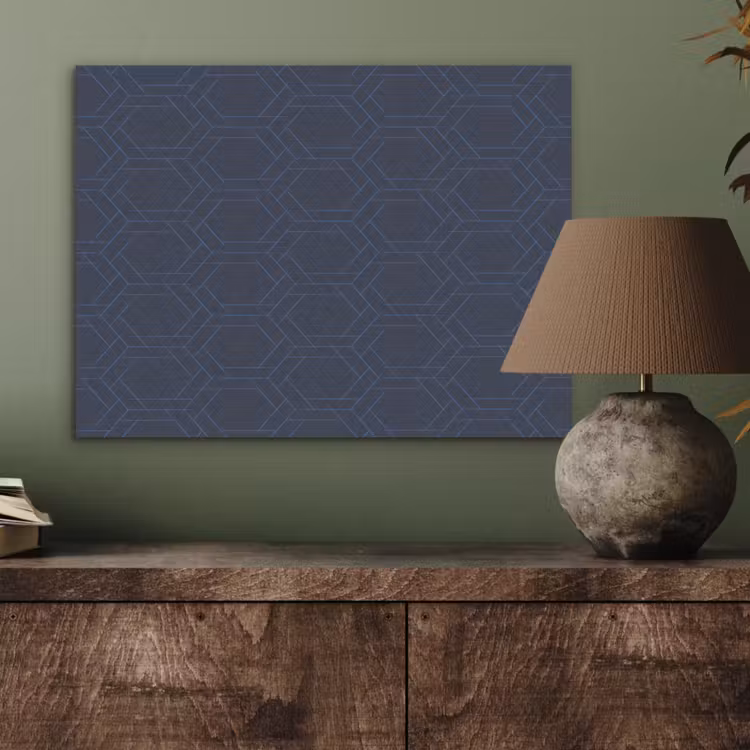 Hexagon - Patroon - Blauw PET vilt klein 837 -sfeer2