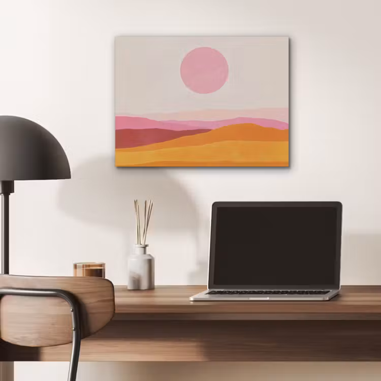 Heuvels - Oranje - Zon - Abstract PET vilt klein -sfeer5