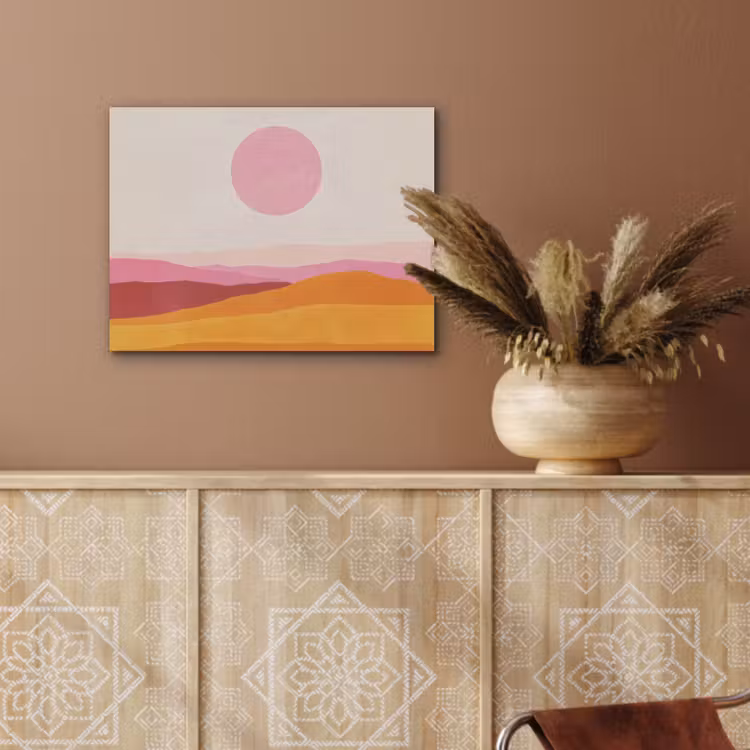 Heuvels - Oranje - Zon - Abstract PET vilt klein -sfeer4