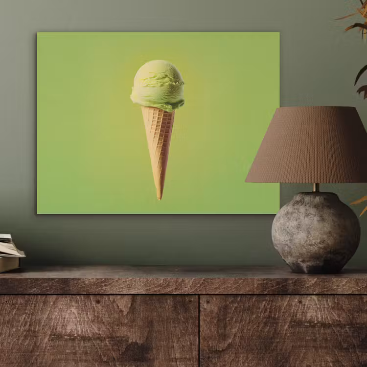 Hoorntje - Schepijs - Groen PET vilt klein -sfeer2