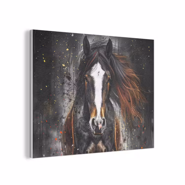 Paard - Dieren - Zwart - Luxe - Modern PET vilt klein -3d