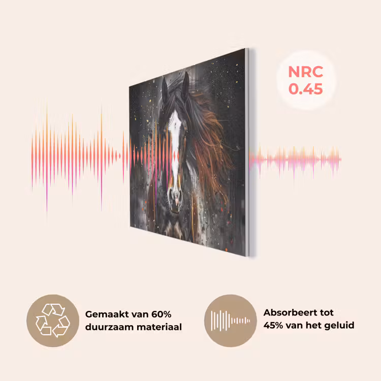 Paard - Dieren - Zwart - Luxe - Modern PET vilt klein -USP_NL