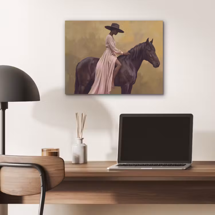 Paard - Klassiek - Oker PET vilt klein -sfeer5