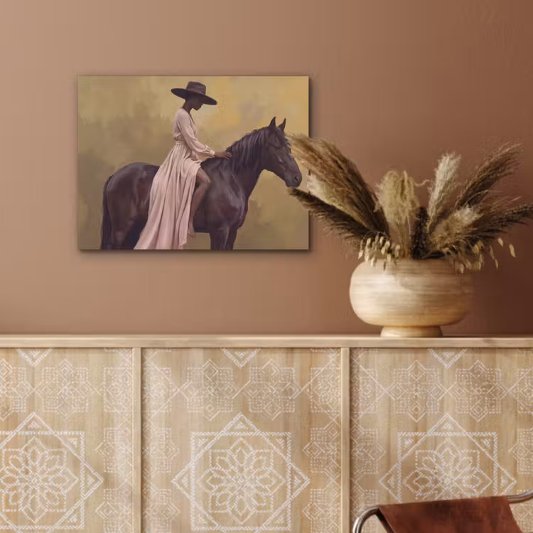 Paard - Klassiek - Oker PET vilt klein -sfeer4