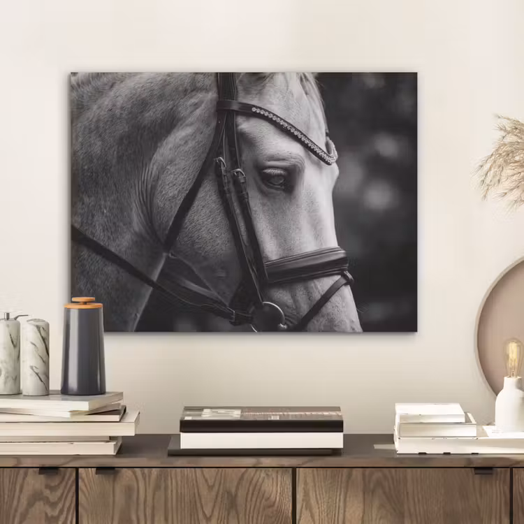 Paard - Schimmel - Portret PET vilt klein -sfeer1