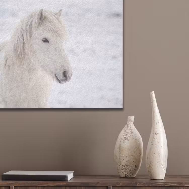 Paard - Kop - Winter - Dieren - Wit PET vilt klein -sfeer6_closeup