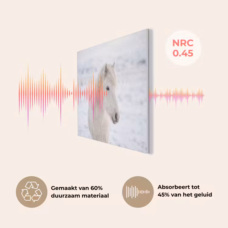 Paard - Kop - Winter - Dieren - Wit PET vilt klein -USP_NL