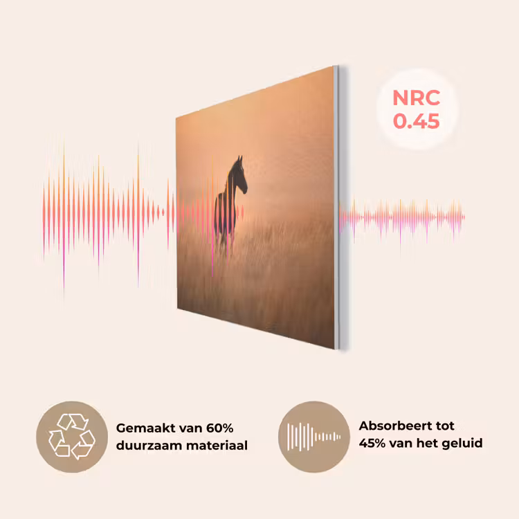 Paard - Grasveld - Zonsondergang PET vilt klein -USP_NL