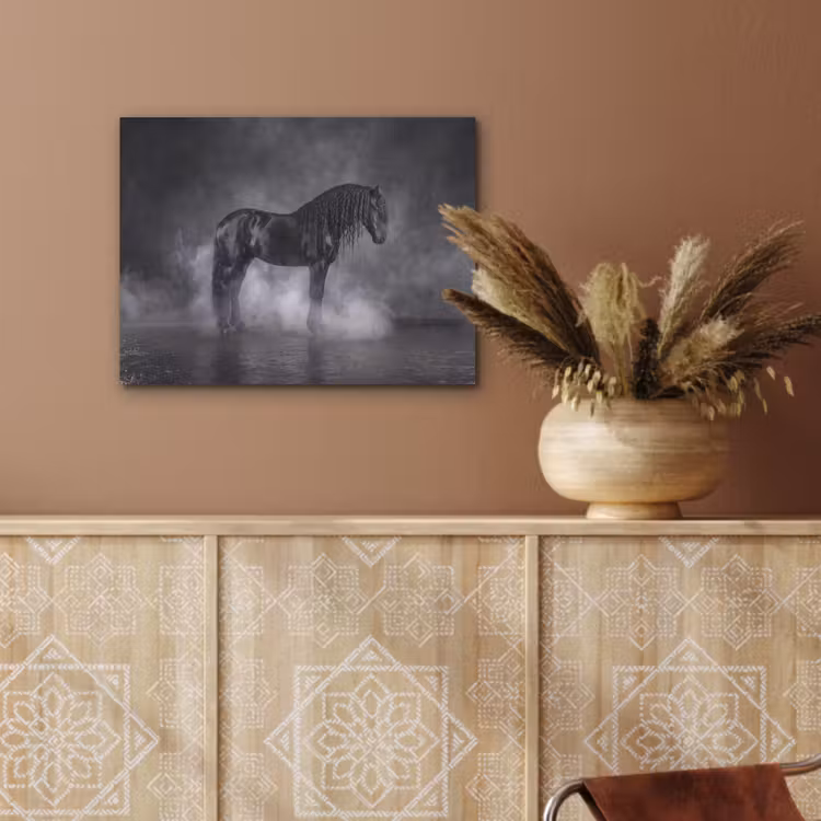 Paard - Magisch - Zwart PET vilt klein -sfeer4