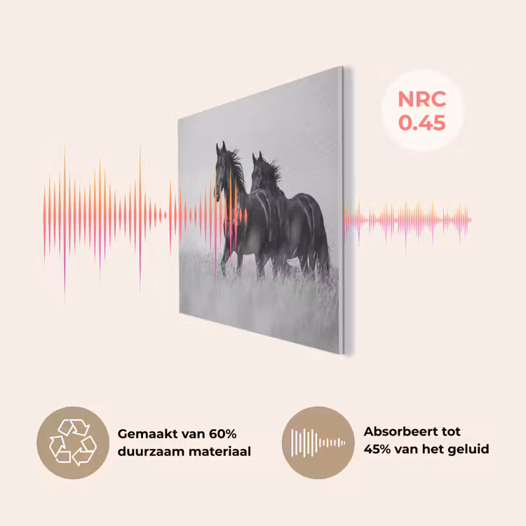 Paarden - Gras - Zwart - Wit PET vilt klein -USP_NL