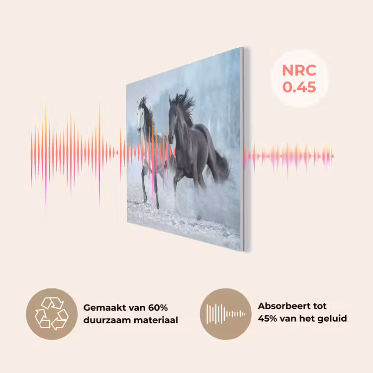 Paarden - Winter - Dieren - Natuur - Sneeuw PET vilt klein -USP_NL