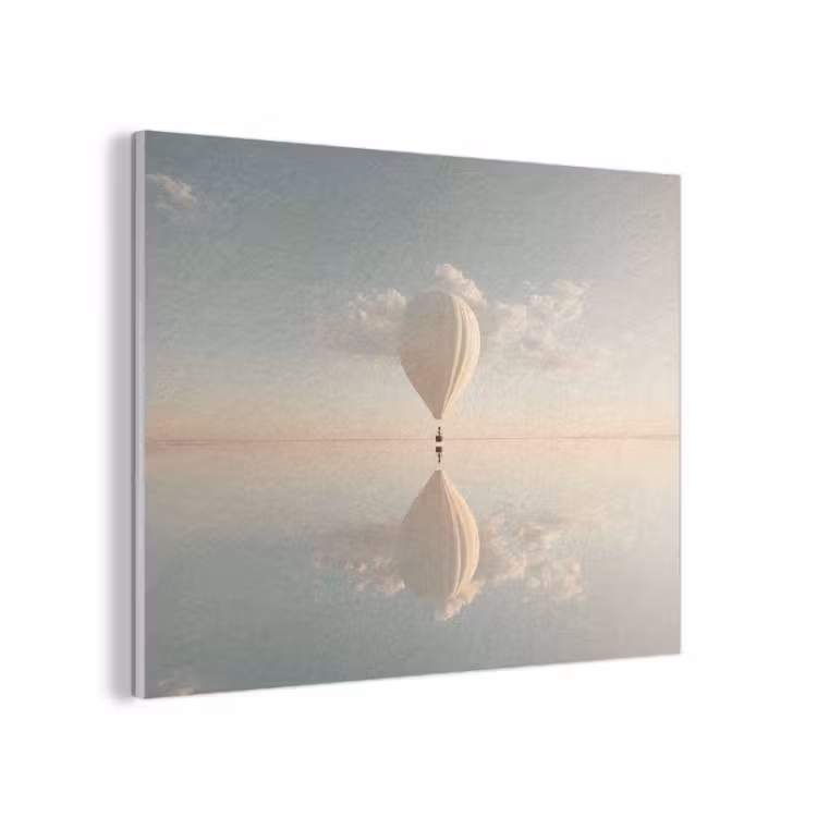 Luchtballon - Wolken - Water - Blauw PET vilt klein -3d