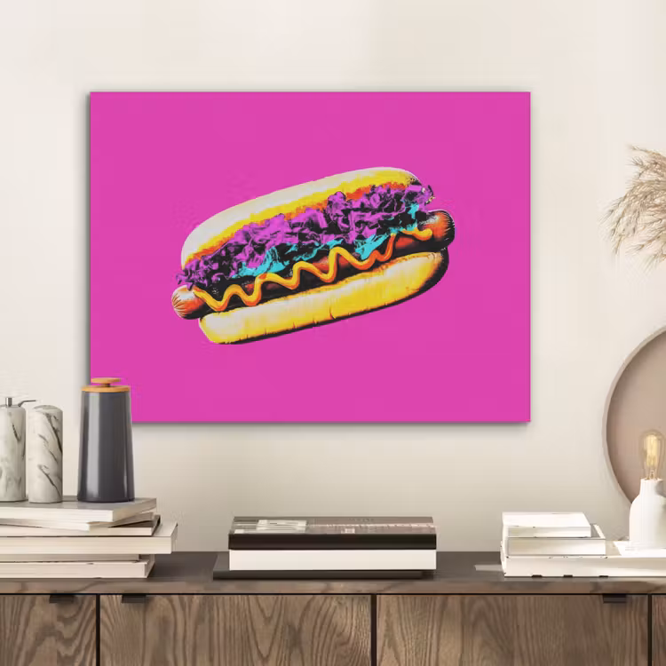 Hotdog - Roze - Retro PET vilt klein -sfeer1