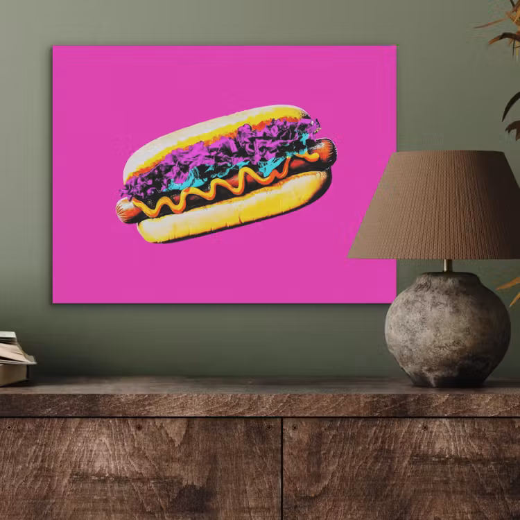 Hotdog - Roze - Retro PET vilt klein -sfeer2