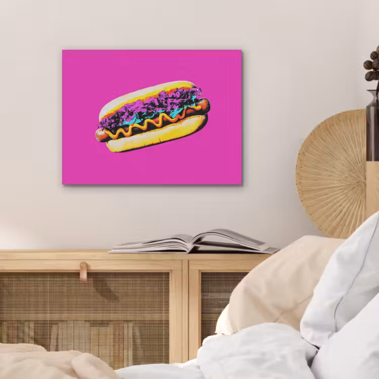 Hotdog - Roze - Retro PET vilt klein -sfeer3