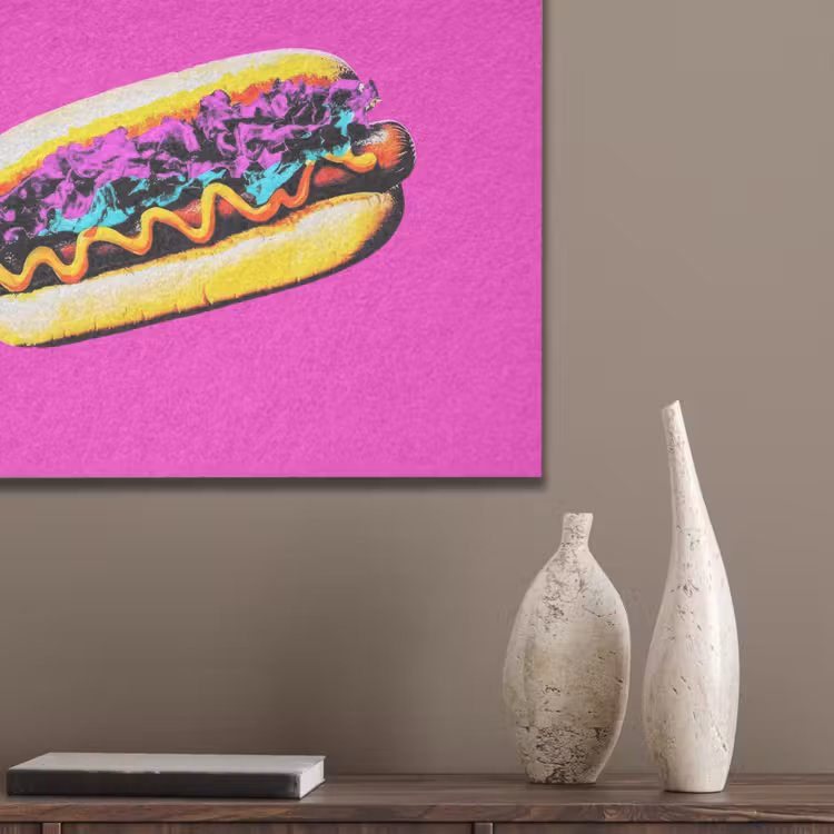 Hotdog - Roze - Retro PET vilt klein -sfeer6_closeup