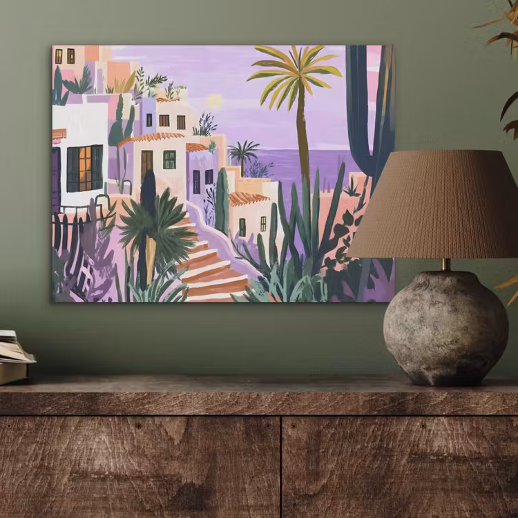 Huizen - Minimalistisch - Palmbomen - Kust PET vilt klein -sfeer2