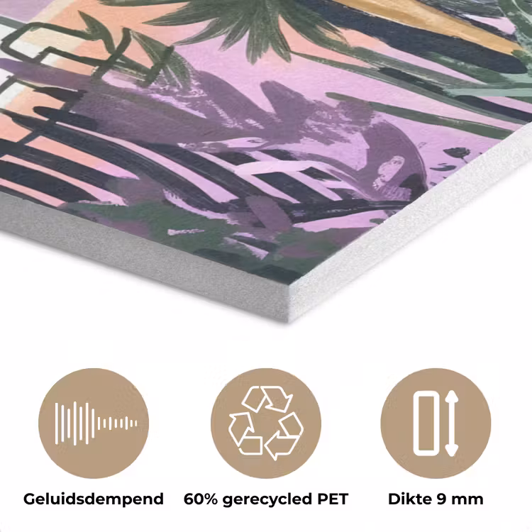 Huizen - Minimalistisch - Palmbomen - Kust PET vilt klein -closeup_NL