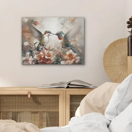 Kolibrie - Vogels - Bloemen - Natuur PET vilt klein -sfeer3
