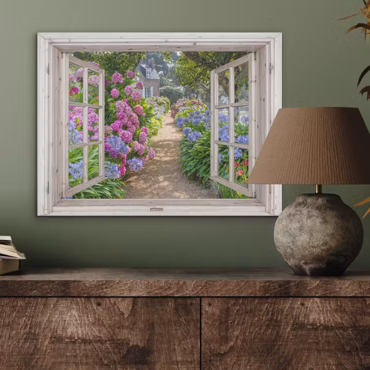 Hortensia - Doorkijk - Bloemen - Zomer - Paars - Pad PET vilt klein -sfeer2
