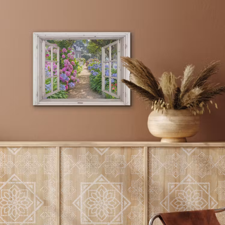 Hortensia - Doorkijk - Bloemen - Zomer - Paars - Pad PET vilt klein -sfeer4