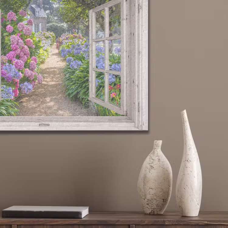Hortensia - Doorkijk - Bloemen - Zomer - Paars - Pad PET vilt klein -sfeer6_closeup