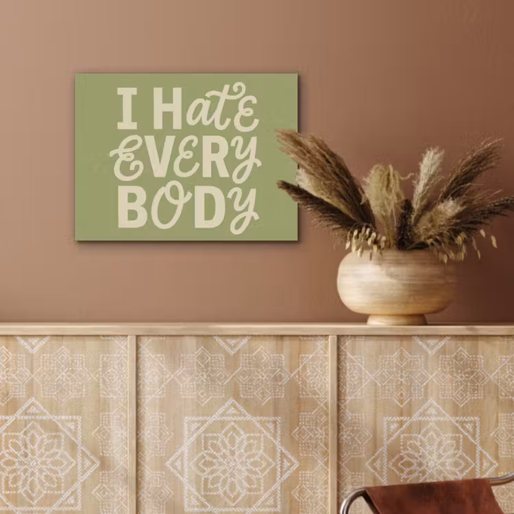 I hate everybody - Groen - Retro PET vilt klein -sfeer4