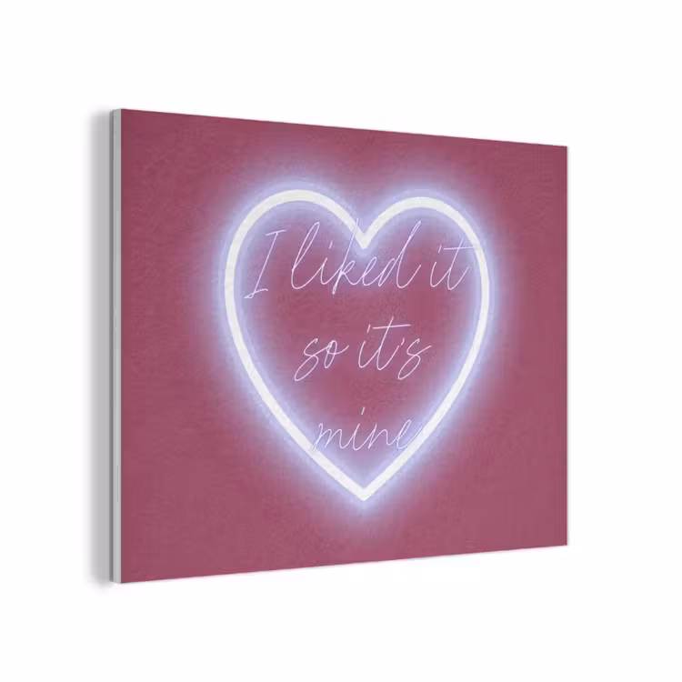 I liked it so it's mine - Neon hart - Roze PET vilt klein -3d