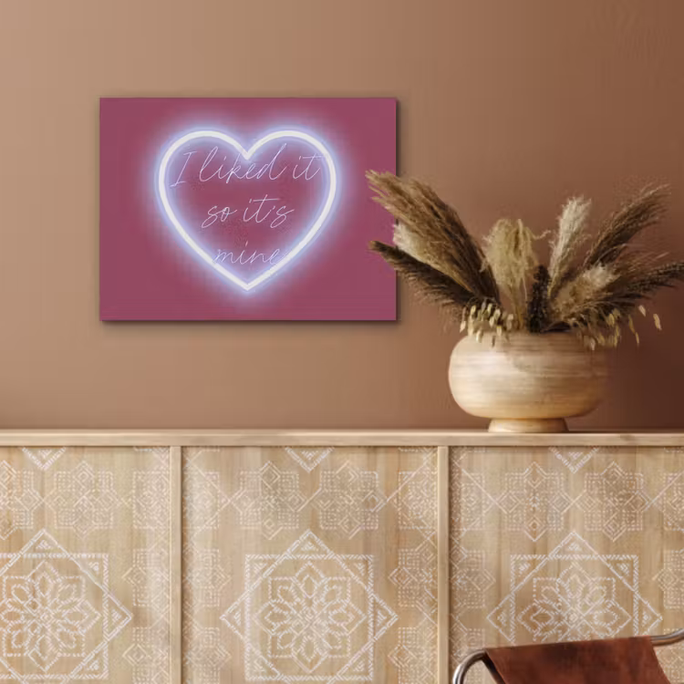 I liked it so it's mine - Neon hart - Roze PET vilt klein -sfeer4