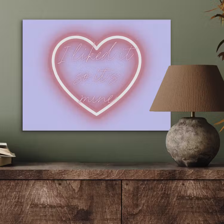 I liked it so it's mine - Neon hart - Paars PET vilt klein -sfeer2