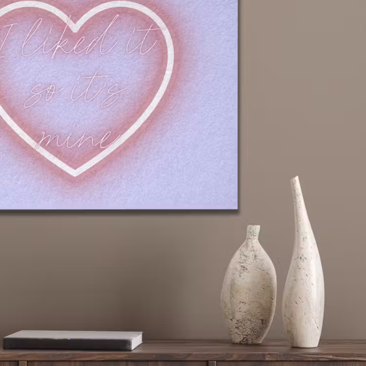 I liked it so it's mine - Neon hart - Paars PET vilt klein -sfeer6_closeup