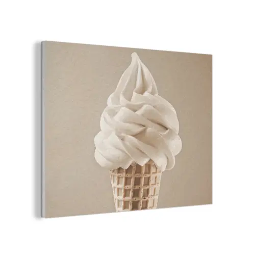 IJs - Softijs - Romig - Hoorntje - Beige PET vilt klein -3d