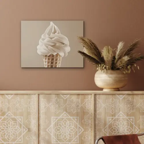 IJs - Softijs - Romig - Hoorntje - Beige PET vilt klein -sfeer4