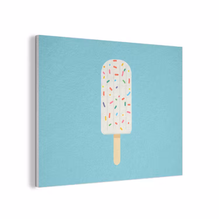 Ijsje - Stokje - Sprinkles - Lichtblauw PET vilt klein -3d