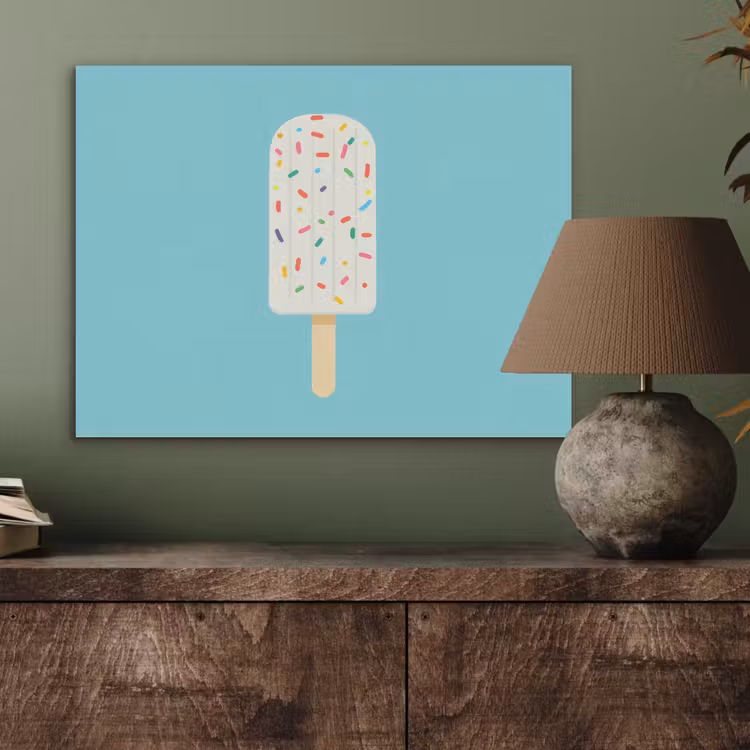 Ijsje - Stokje - Sprinkles - Lichtblauw PET vilt klein -sfeer2