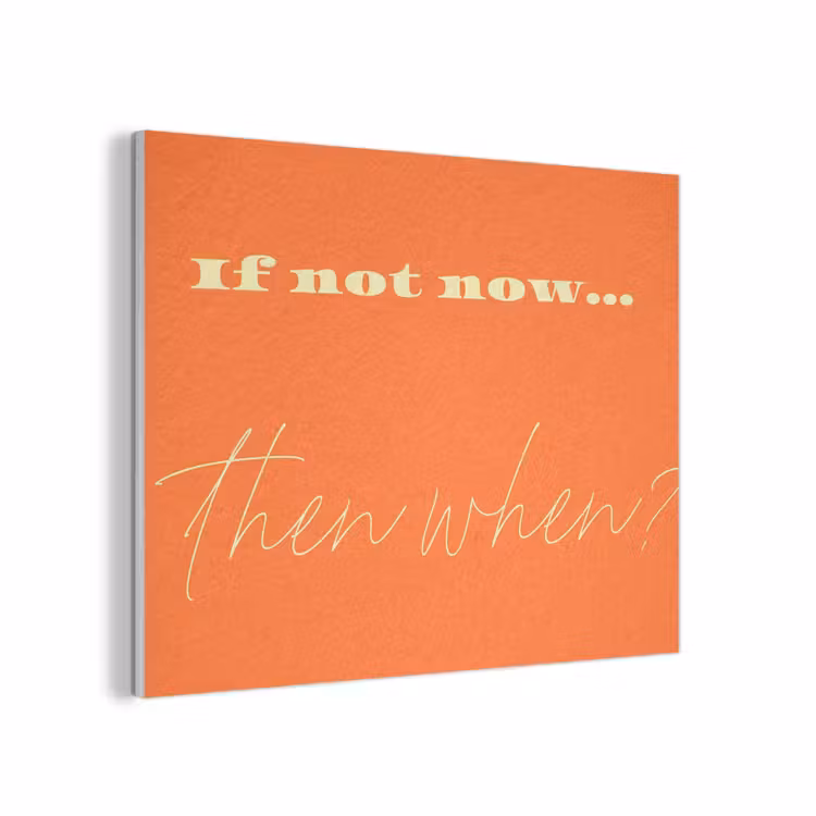 If not now then when - Oranje - Geel - Levendig PET vilt klein -3d