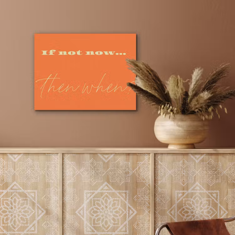 If not now then when - Oranje - Geel - Levendig PET vilt klein -sfeer4