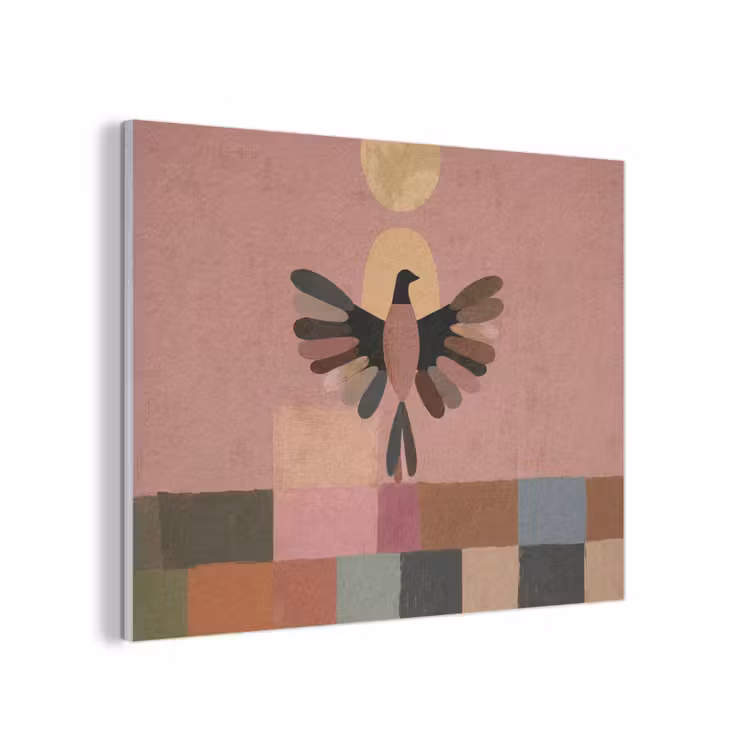 Illustratie - Vogel - Vlakken - Kleurrijk PET vilt klein -3d