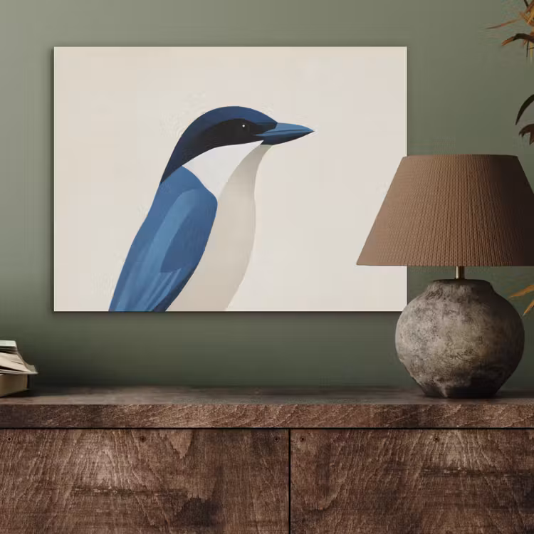 Illustratie - Blauw - Vogel PET vilt klein -sfeer2