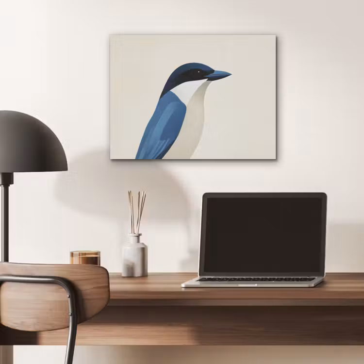 Illustratie - Blauw - Vogel PET vilt klein -sfeer5