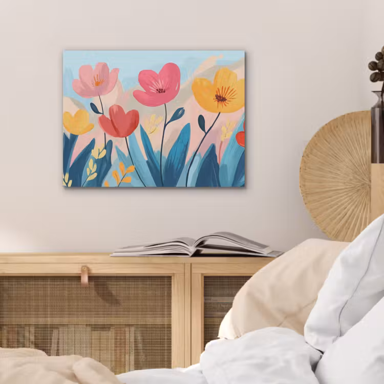 Illustratie - Bloemen - Kleurrijk PET vilt klein -sfeer3