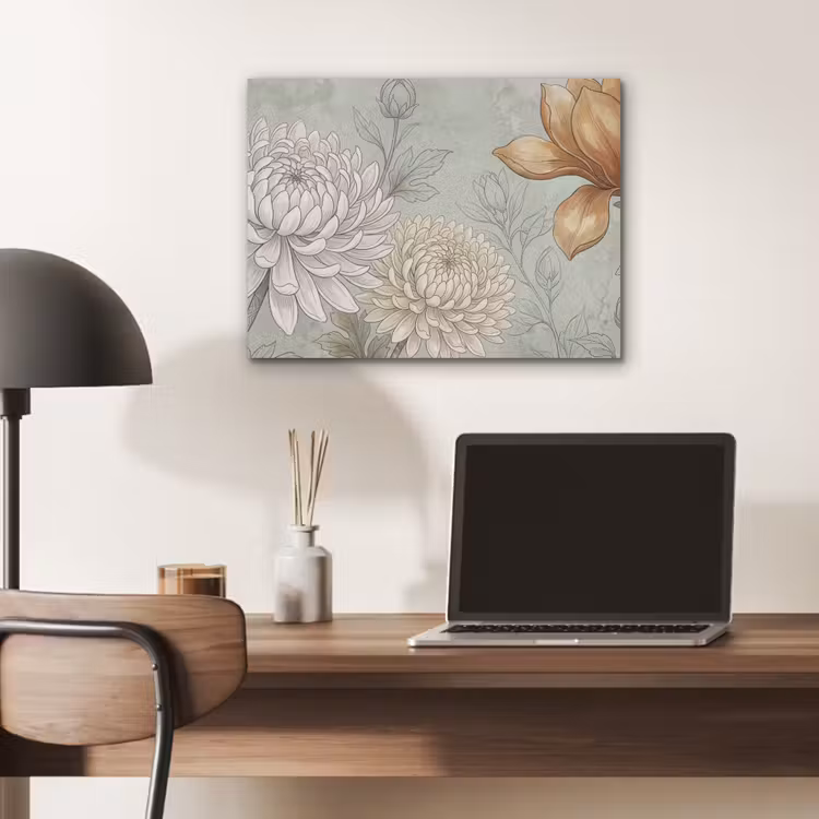 Illustratie - Bloemen - Groen PET vilt klein -sfeer5