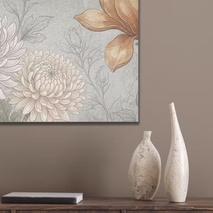 Illustratie - Bloemen - Groen PET vilt klein -sfeer6_closeup