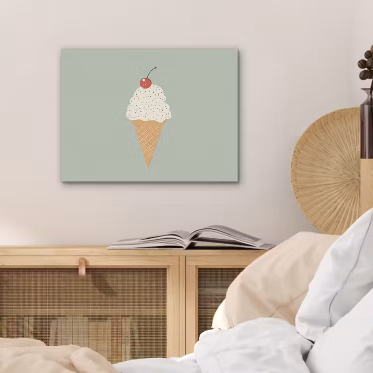 Illustratie - Ijsje - Spikkels - Kers PET vilt klein -sfeer3