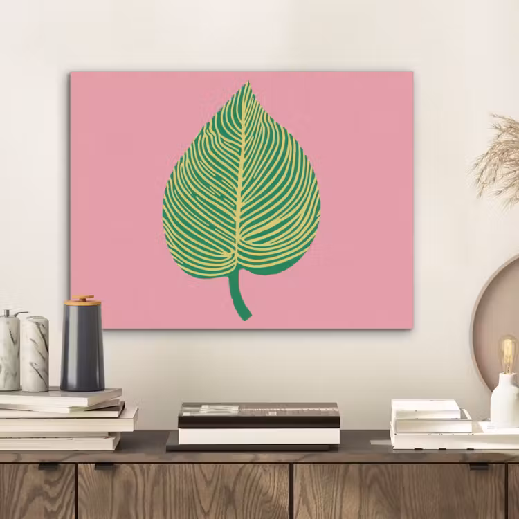Illustratie - Blad - Minimalistisch - Groen PET vilt klein -sfeer1