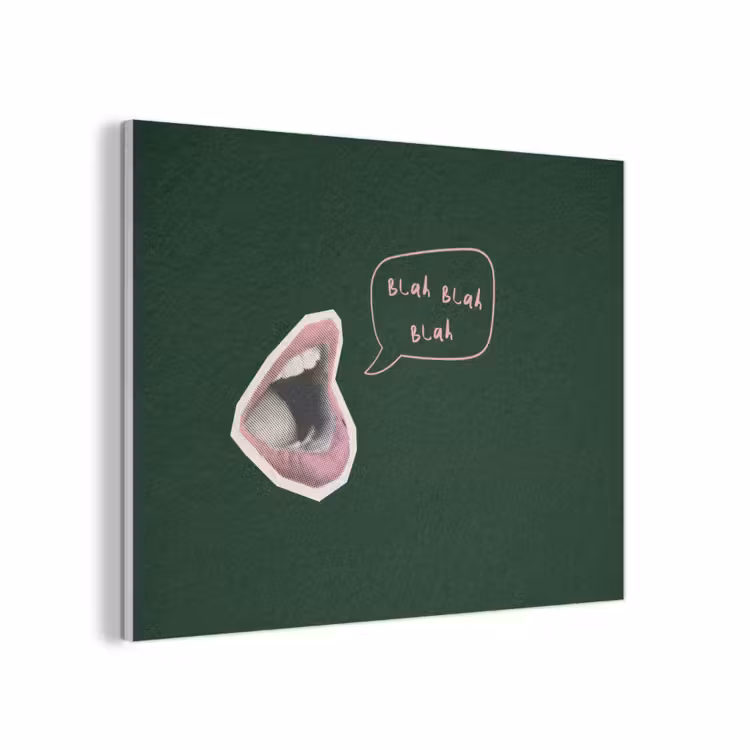 Illustratie - Mond - Donkergroen - Tekstwolkje PET vilt klein -3d